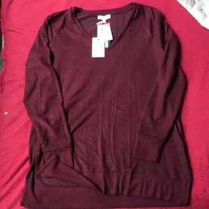 *NWT* 🍀 Lucky Brand Burgundy Sweater